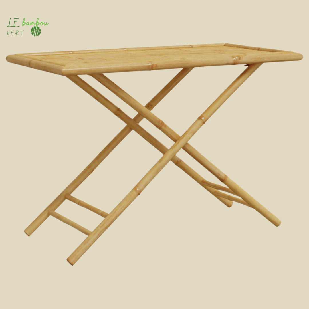 Ensemble tables et chaises pliantes en bambou 5 pcs