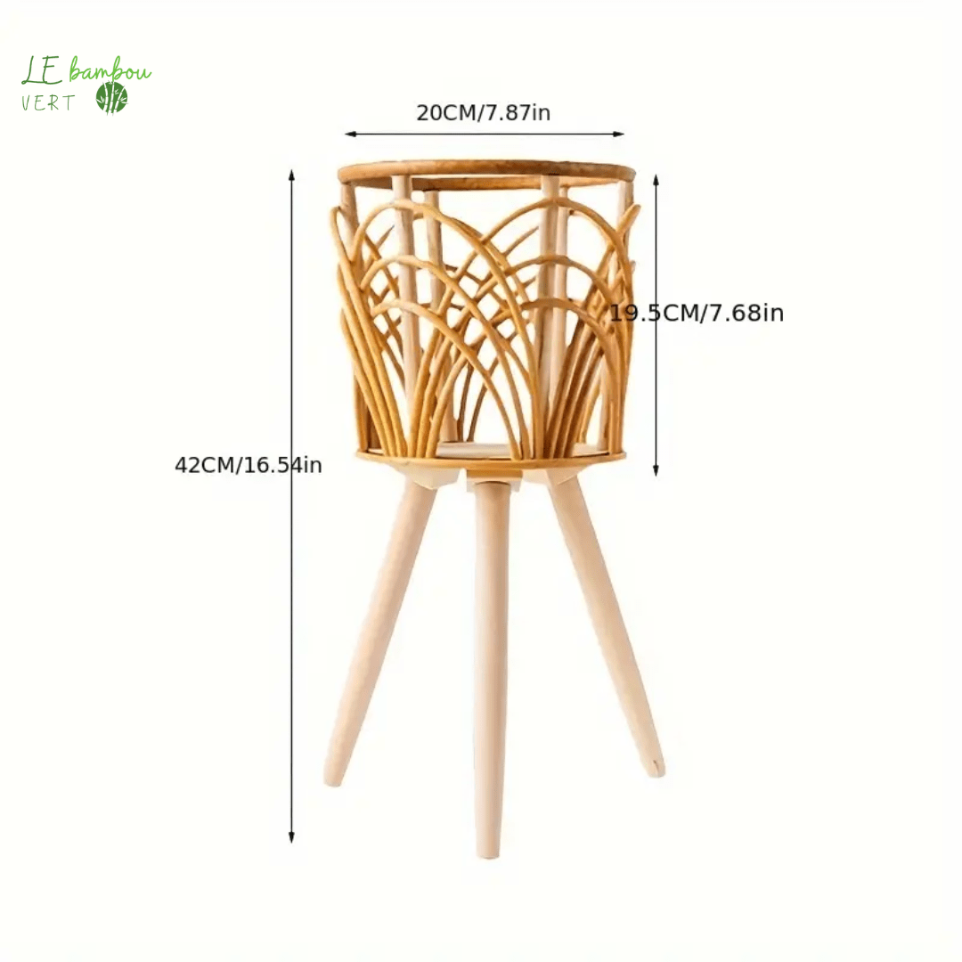 Panier à fleurs polyvalent en Rotin tressé et Bambou 601099551137668-Sector Shape (small Diameter 20*basket Height 19.5) le bambou vert