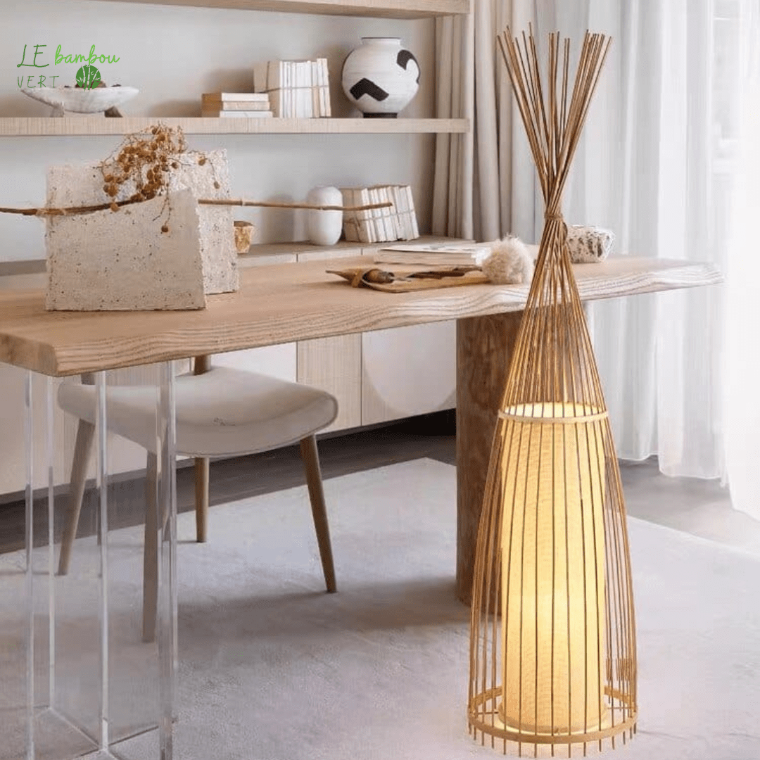 Lampe bureau et chargeur sans fil en bambou - 10W - NEAT LIGHT - Vertlapub