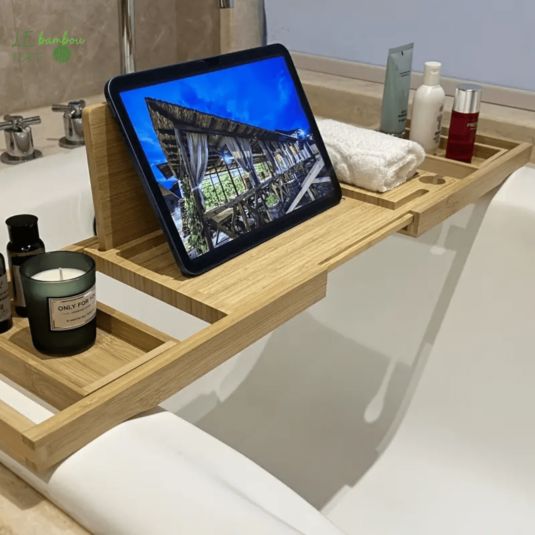 Plateau de baignoire en Bambou 601099633301309-All Bamboo Disassembly Bathtub Rack le bambou vert